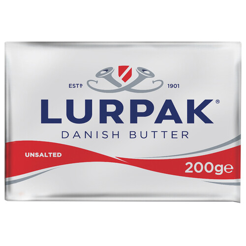 LURPAK Pastilla de mantequilla danesa sin sal 200 g.