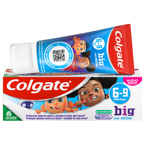 COLGATE Pasta de dientes infantil con protección anti caries, para niños de más de 6 años 50 ml.