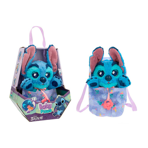 Peluche de Stitch Baby Paws Love & Care, con varios sonidos, inclye pilas, 24 cm, 