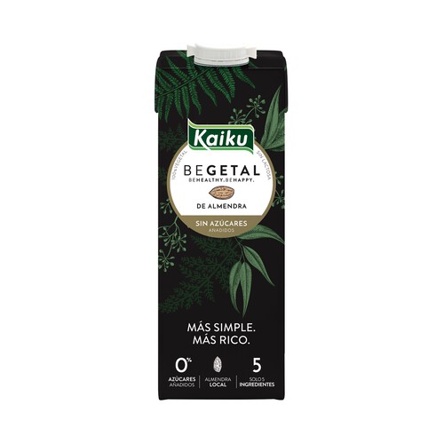 KAIKU Bebida de almendras 100% vegetal, sin azúcares añadidos 6 x 1 l.