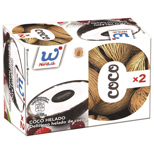 NORDWIK Coco relleno de delicioso helado con sabor a coco 2 x 150 ml.