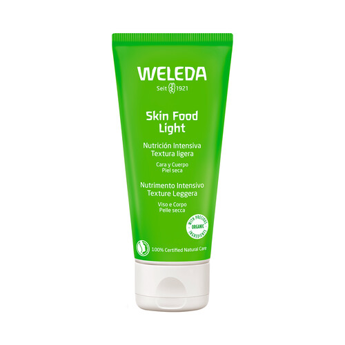 WELEDA Skin food light Crema nutrición intensa de textura ligera, para cara y cuerpo, ideal para pieles secas 75 ml.