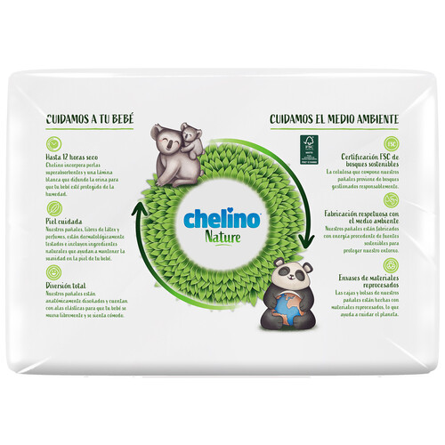 CHELINO Nature Pañales talla 3 (4-10 kg) 36 uds.