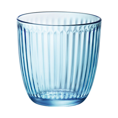 Pack de 6 vasos de vidrio color azul, 0,29 litros, Line Acqua BORMIOLI.