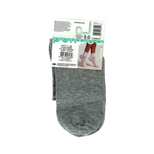 Calcetines con puño de rulo POMPEA, color gris, talla única.