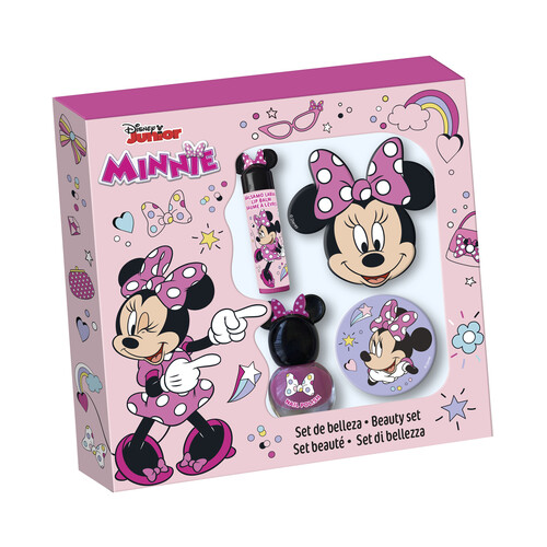 MINNIE Estuche infantil con bálsamo labial, esmalte de uñas y lima.