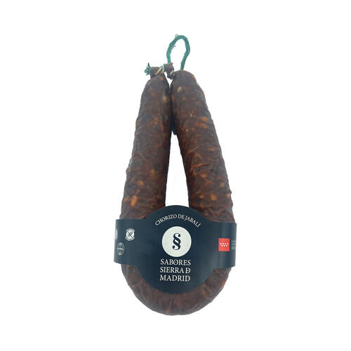 SABORES SIERRA DE MADRID Chorizo de jabalí 100% natural, elaborado sin gluten ni lactosa 250 g.