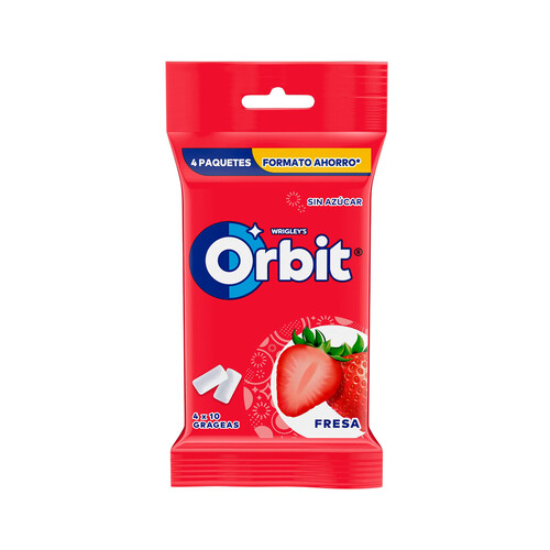 ORBIT Chicles sabor a fresa ORBIT paquete 4 barritas. 56 g.