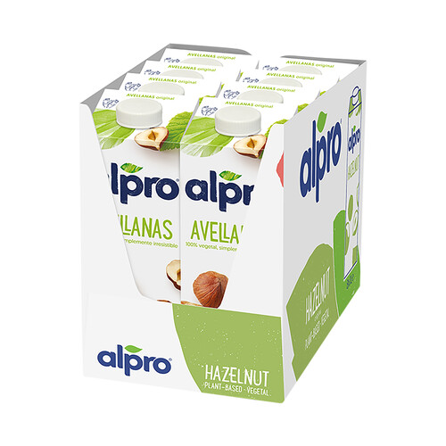 ALPRO Bebida de avellanas, 100% vegetal y baja en grasas saturadas  8 x 1 l.