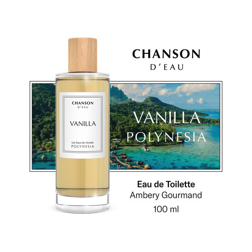 CHANSON D´EAU Polynesia Eau de toilette para mujer con aroma a vainilla y vaporizador en spray 100 ml.