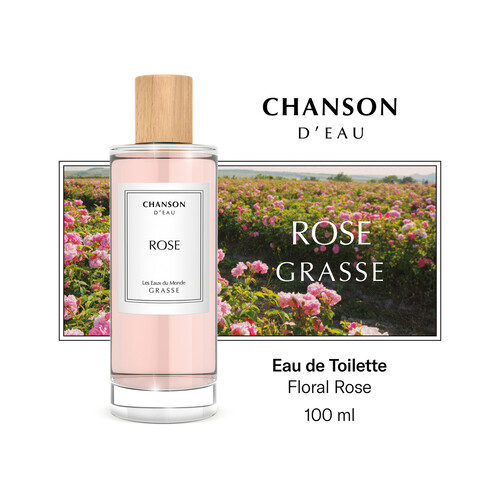 CHANSON D´EAU Grasse Eau de toilette para mujer con aroma a rosas y vaporizador en spray 100 ml.