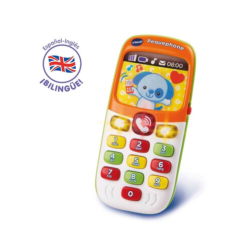 Pequephone bilingüe Teléfono de juguete educativo español-inglés VTech Baby. Edad recomendada desde 12-36 meses