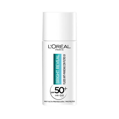 L´ORÉAL PARIS Bright reveal Fluido hidratante y anti-manchas, con FPS 50+ 50 ml.