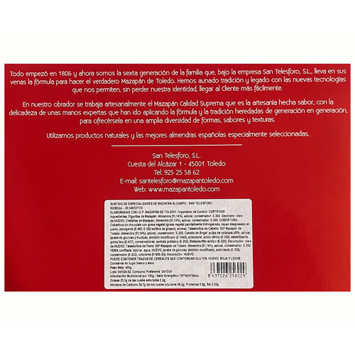 SAN TELESFORO Surtido especialidades mazapán de Toledo 400 g.