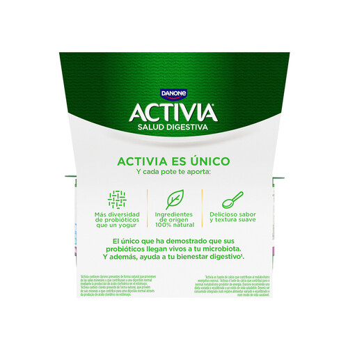 ACTIVIA Bífidus desnatado ( 0% materia grasa) y sabor natural 0% de Danone 8 x 120 g.