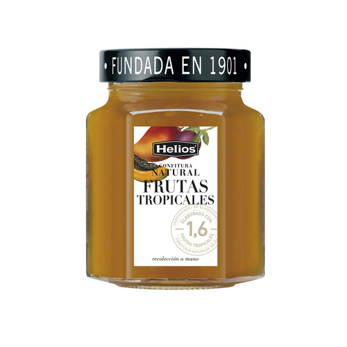 HELIOS Confitura de frutas tropicales, toque de zumo de limón y azúcar moreno HELIOS 330 g.