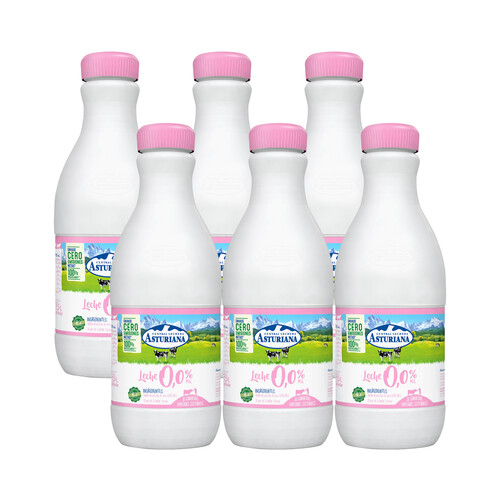 CENTRAL LECHERA ASTURIANA Leche de vaca desnatada (0,0% materia grasa) de origen español 6 x 1.5 l.