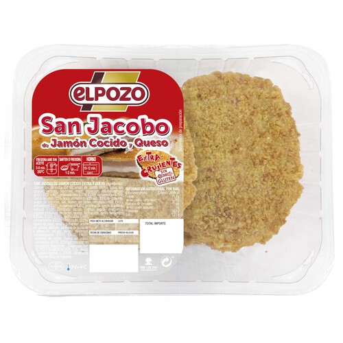 San jacobos jamón cocido y queso EL POZO 800 gr.