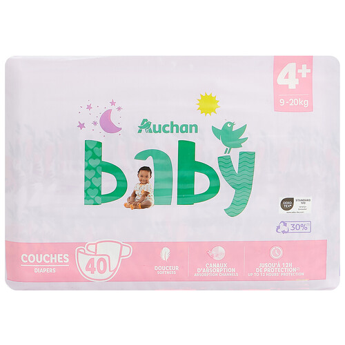 PRODUCTO ALCAMPO Baby Pañales talla 4+ (9-20 kg) 40 uds.