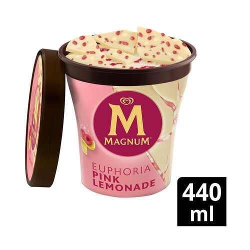 MAGNUM Euphoria de Frigo Tarrina de helado de limón, frambuesa y chocolate blanco 440 ml.