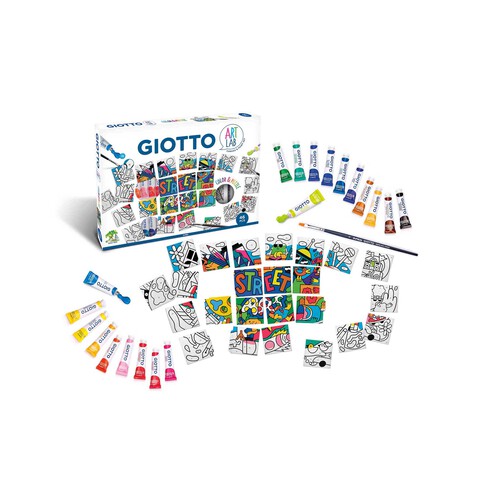 GIOTTO, Set Creativo Color and Puzzle con Lienzos, Témperas y Pincel, 46 unidades