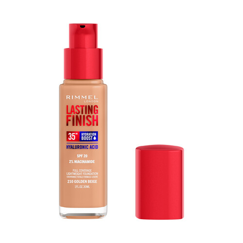 RIMMEL Lasting finish Tono 210 Golden beige Base de maquillaje hidratante de larga duración.