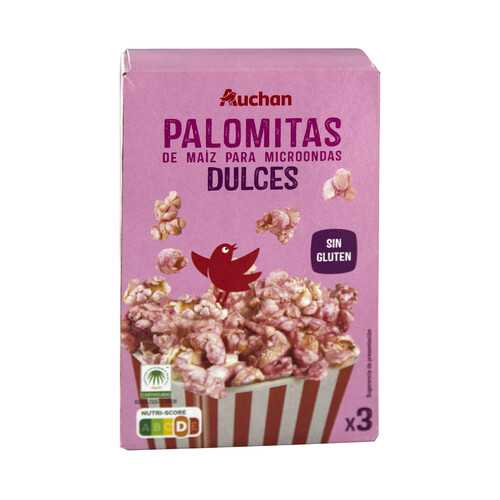 PRODUCTO ALCAMPO Palomitas dulces de maíz, para microondas 3 x 100 g.