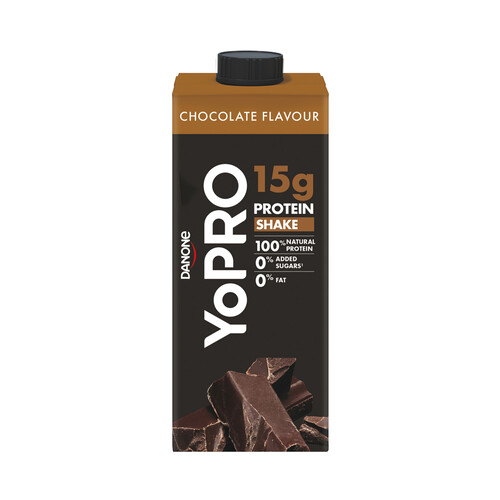 YOPRO Batido con sabor a chocolate, sin azúcares ni grasa y con alto contenido en proteinas  de Danone 250 ml.