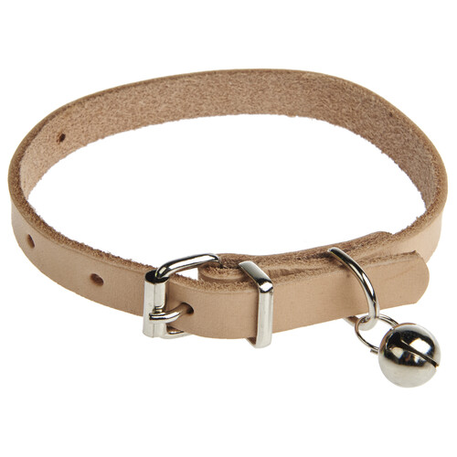 PRODUCTO ALCAMPO Collar (1 cm), para gatos S / M (17 - 25 cm), de cuero natural.