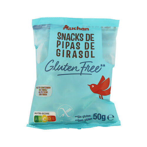 PRODUCTO ALCAMPO Snack de pipas de girasol sin gluten, con aceite de oliva 50 g.