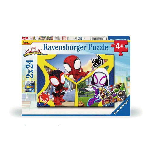 Ravensburger - Puzzle Spidey, Colección 2 x 24, 2 Puzzle de 24 Piezas, Puzzle para Niños, Edad Recomendada 4+ Años