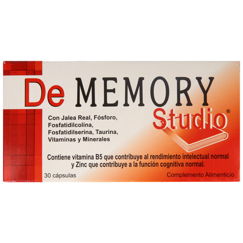 DE MEMORY Complemento alimenticio que contribuye al rendimiento intelectual normal DE MEMORY STUDIO 30 comprimidos.