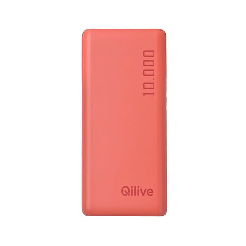 Batería portátil QILIVE Power Bank, 10000 mAh, 2.1A, USB-C, 2xUSB.