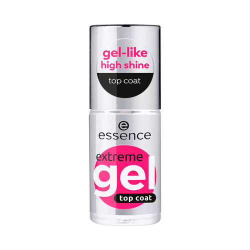 ESSENCE Extreme gel tono 01 Gloss to go Top coat (base) tipo gel, para manicura brillante.