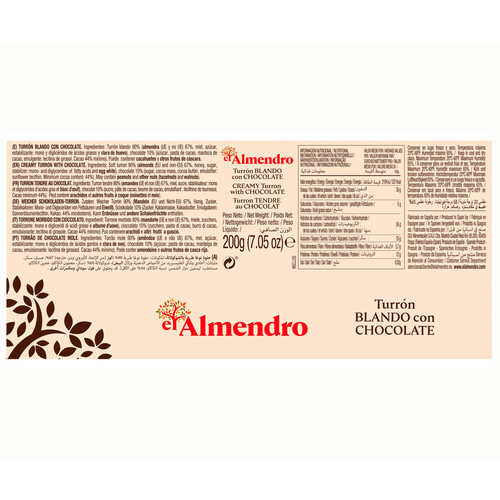 EL ALMENDRO Turrón blando con chocolate 200 g.