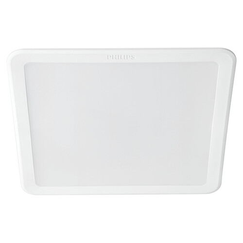 Downlight empotrable cuadrado 13W, 14cm, luz neutra 4000K, PHILIPS, color blanco.