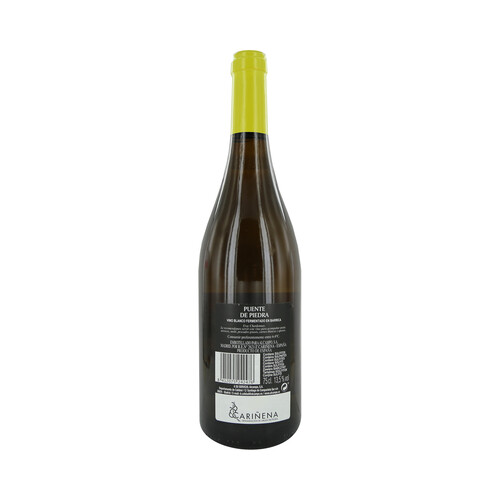 PUENTE DE PIEDRA Vino blanco Chardonnay fermentado en barrica con D.O. Cariñena botella 75 cl.