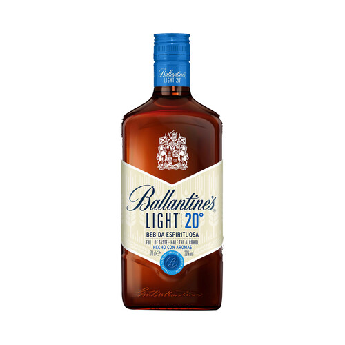 BALLANTINES Light  Bebida espirituosa de whisky con tan sólo 20º y todo el sabor del whisky botella 70 cl.