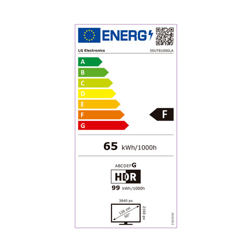 Televisión 127 cm (50) LED 50UT81006 4K, SMART TV, 3HDMI, 2USB, Ultra HD, 50HZ.