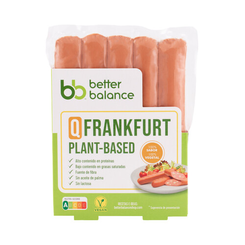 BETTER BALANCE Salchichas veganas con queso tipo Frankfurt 200 g.