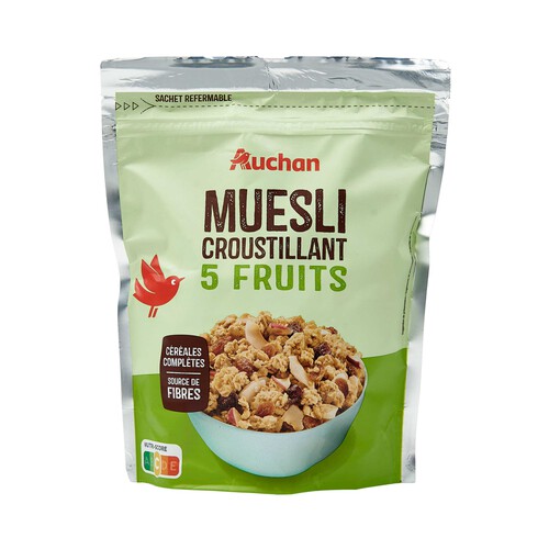 PRODUCTO ALCAMPO Cereales muesli crujiente con 5 frutas 450 g.