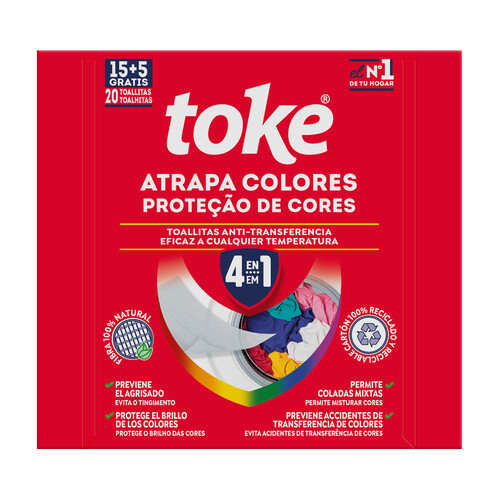 TOKE Toallitas anti-transferencias (atrapacolores) 20 uds.