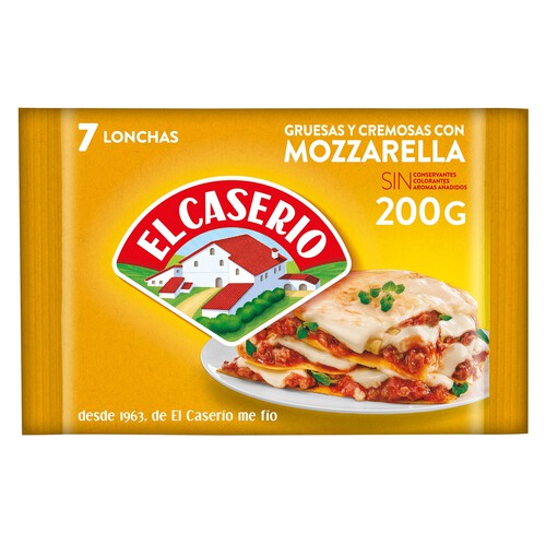 EL CASERÍO Lonchas de mozzarella EL CASERIO 200g.