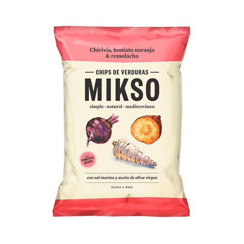 MIKSO Chips de verrdura con sal marina y aceite de oliva virgen 85 g.