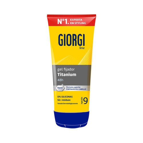 GIORGI Gel fijador de cabello (fijación 9) hasta 48 horas GIORGI Titanium 170 ml.