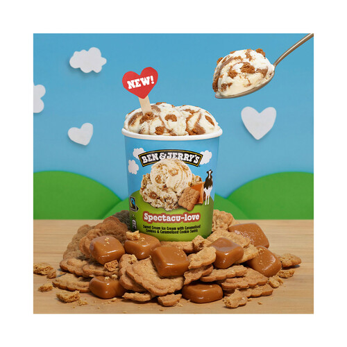 BEN & JERRY´S Spectacu-love tarrina de helado de nata con galletas caramelizadas con canela 465 ml.