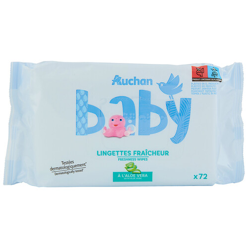 PRODUCTO ALCAMPO Baby Toallitas húmedas para bebé con aloe vera y acción refrescante 72 uds.