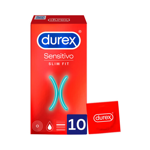 DUREX Preservativos lubricados finos, para una mayor sensibilidad DUREX Sensitivo slim fit 10 uds.