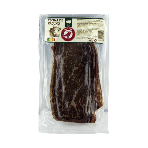 AUCHAN Cecina de vacuno de León, cortada en lonchas 100 g. Producto Alcampo