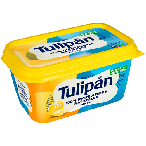 TULIPAN Materia grasa para untar vegetal 59% con sal tarrina de 400 g.